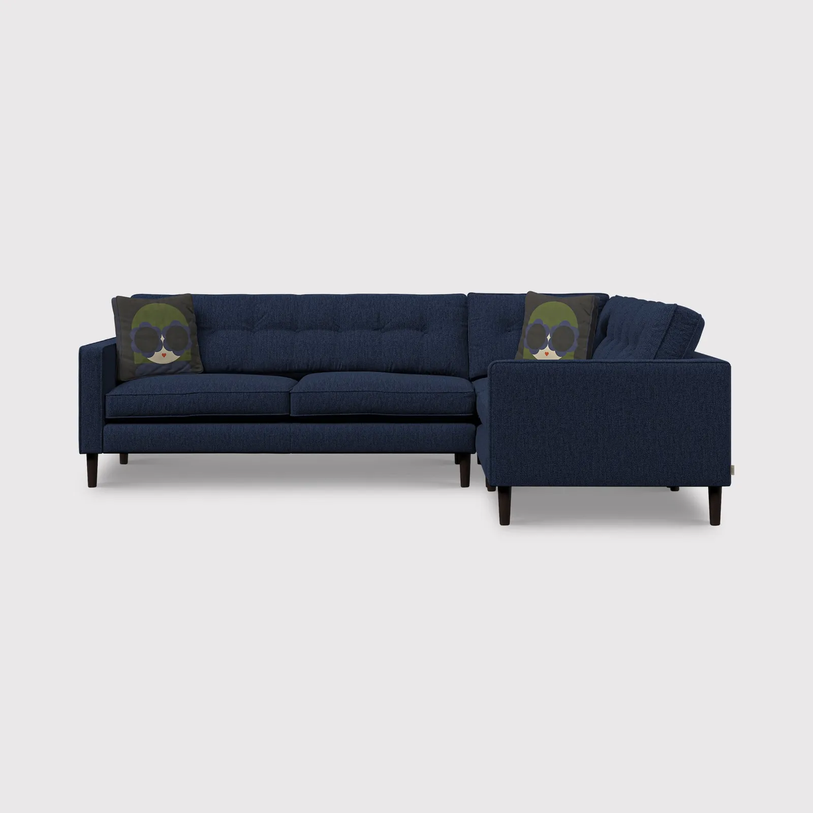 Orla Kiely Ebben Lhf Corner Sofa, Navy Fabric | Barker & Stonehouse