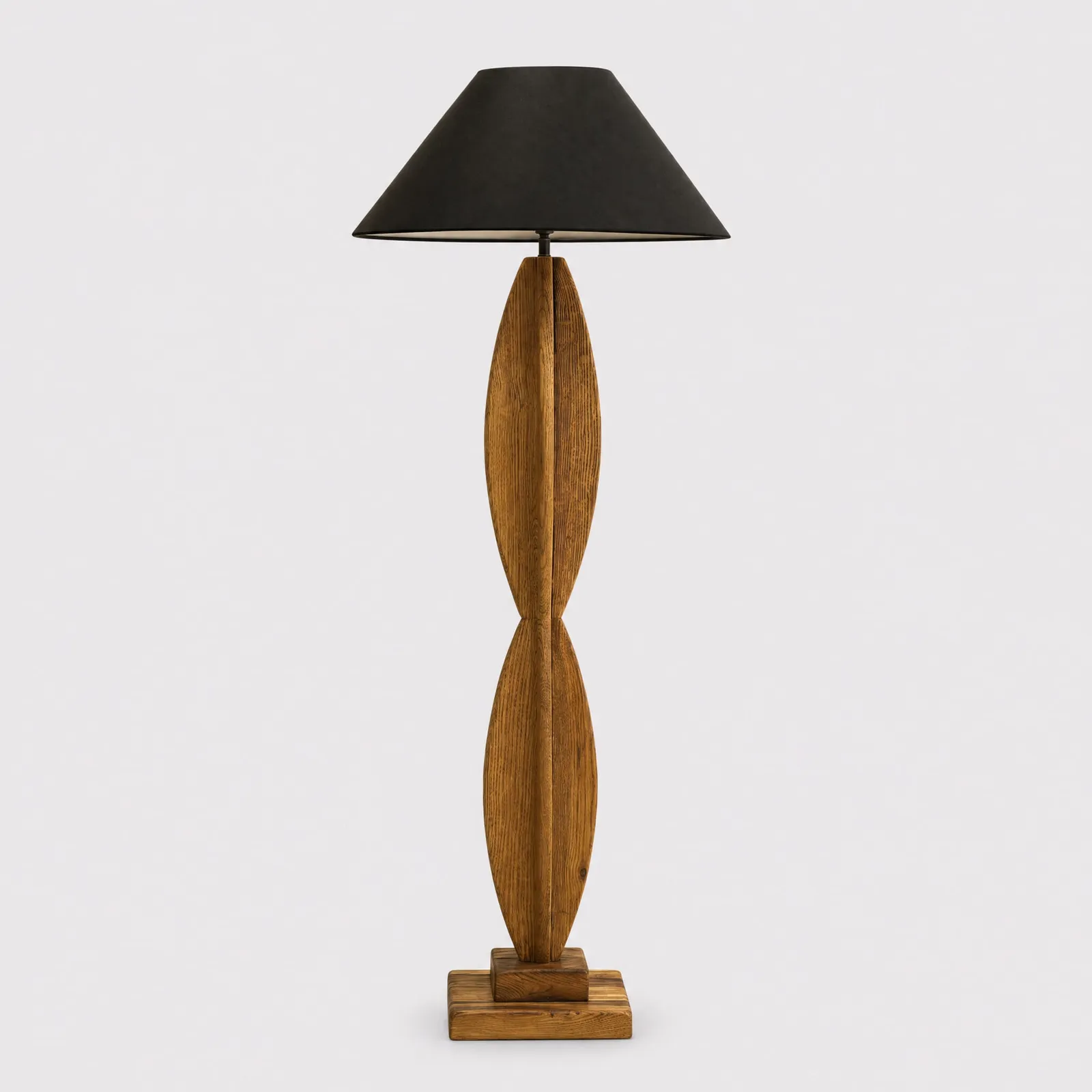 Geo Shape Floor Lamp With Black Shade 60X60X162Cm Oak | Barker & Stonehouse