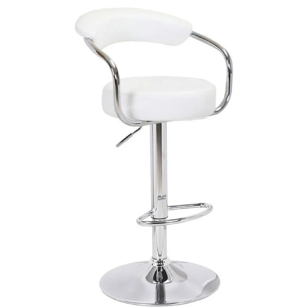 netfurniture Berty Breakfast Bar Stool White Cushioned Padded Seat & Backrest 2