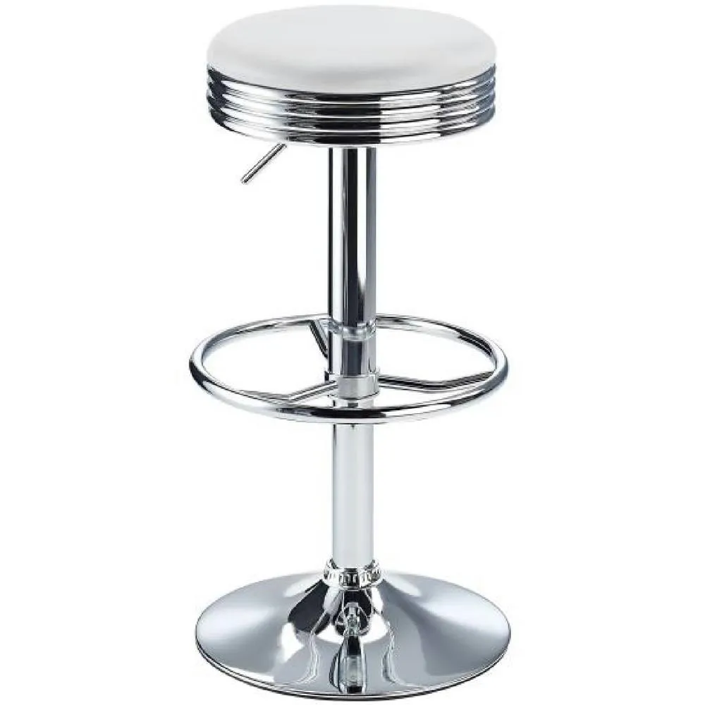 netfurniture Chicago Retro American Diner Kitchen Bar Stool White Adjustable Height 4