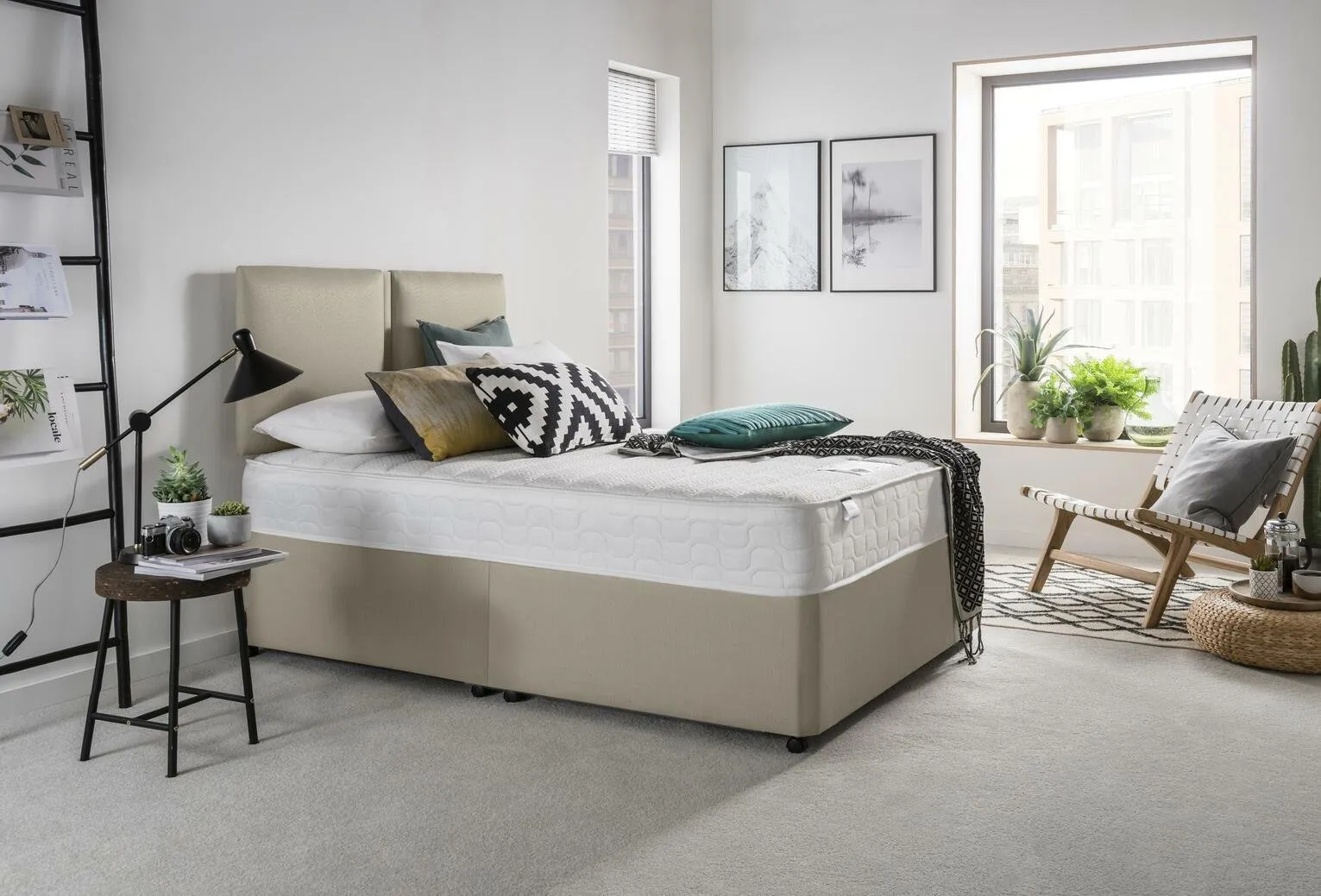 Silentnight Hatfield Memory Foam Double Divan Bed - Sand