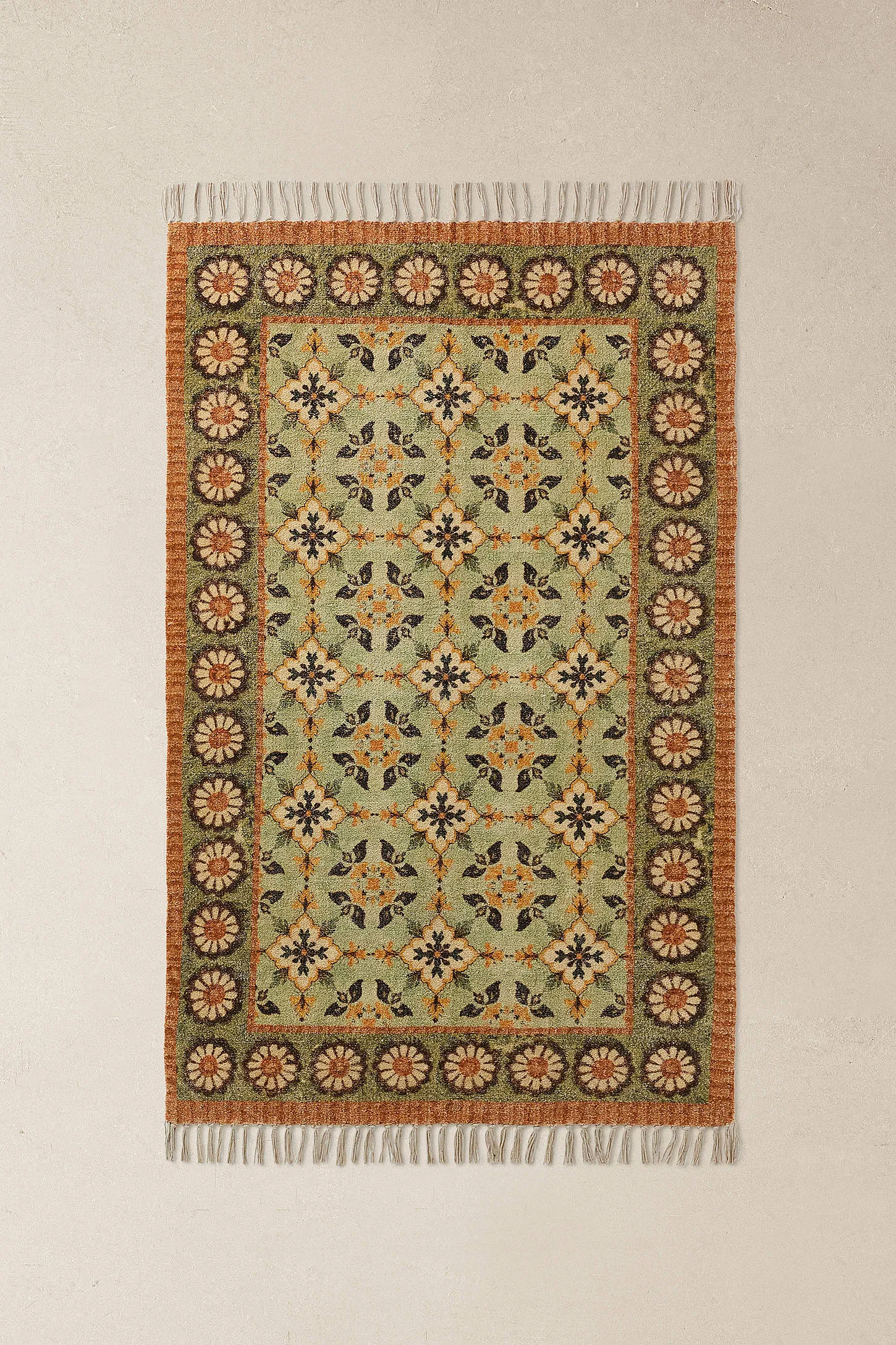 Lennie Floral 3x5ft / 90x150cm Rug - Green