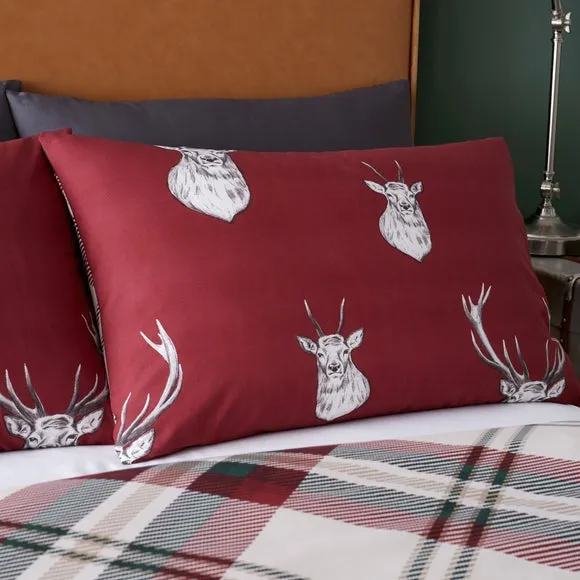 Catherine Lansfield Munro Stag Reversible Duvet Cover and Pillowcase Set 2