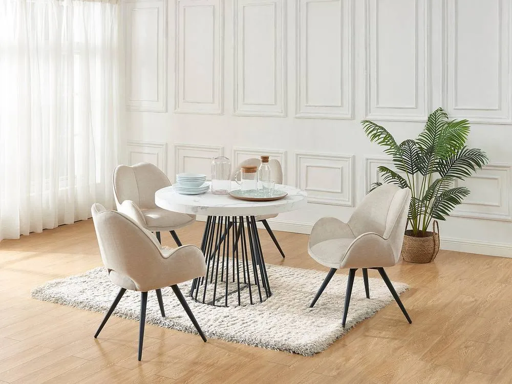 Vente-unique 2 - 12 Seater Extendable Dining Table In MDF & Steel - White and in Black 5