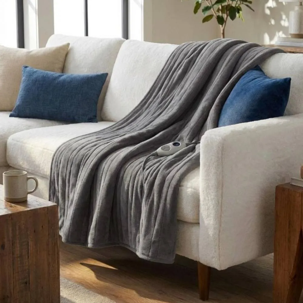 Garden Greatness Caldera Electric Heated Grey Throw