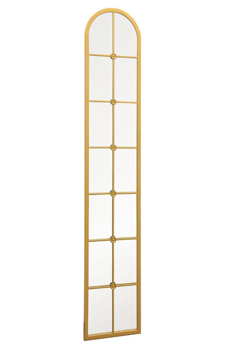 MirrorOutlet Gold Framed Arched Leaner Garden Wall Mirror 67" X 12" (170CM X 30CM) 4