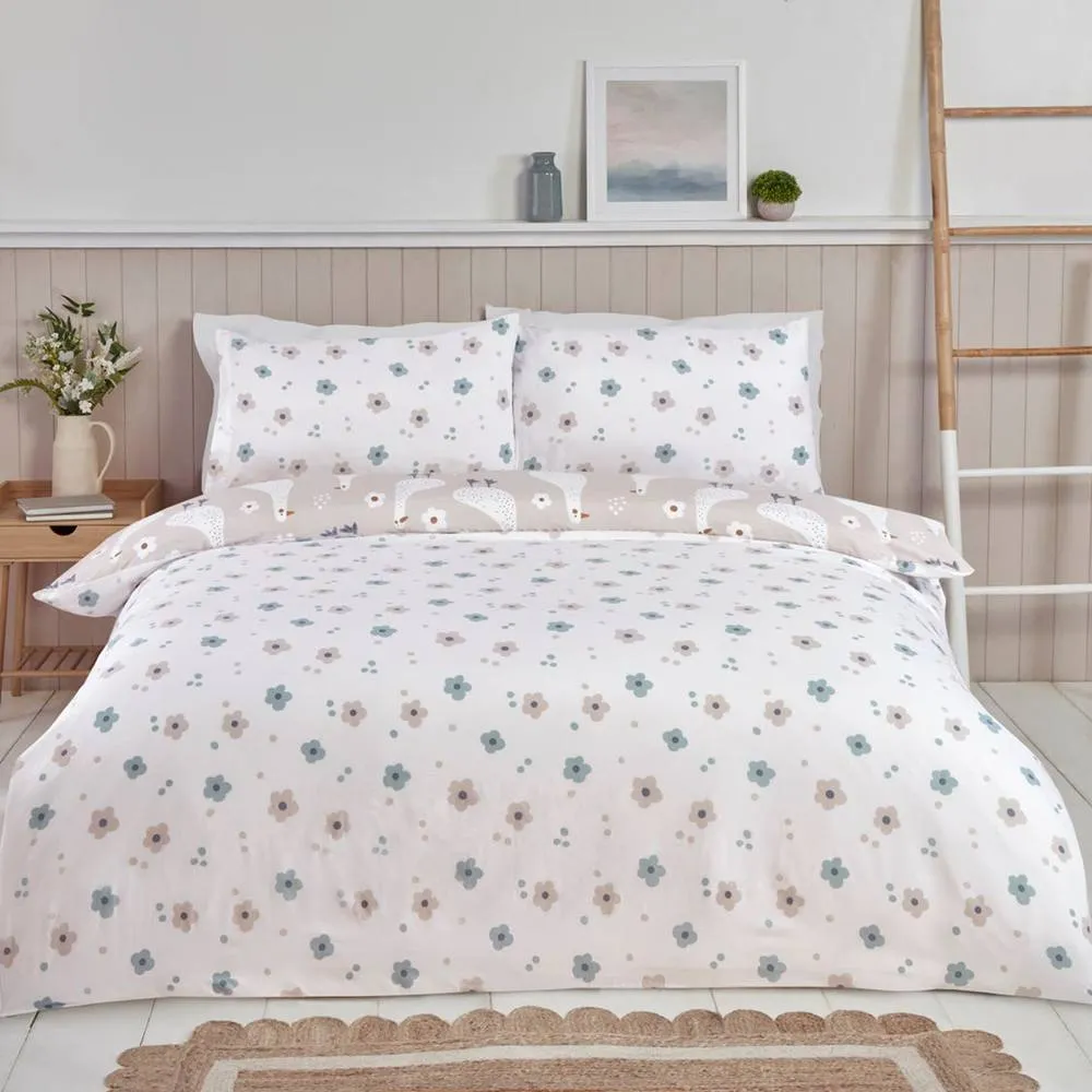 Rapport Home Jemima Duck Microfibre Duvet Cover Set with Pillowcase in Natural 4