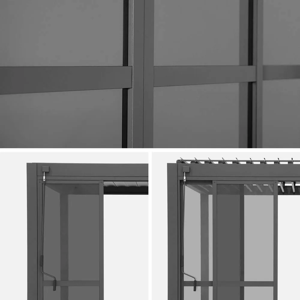 sweeek Sliding door aluminium 4m for Triomphe pergola in Dark Grey 5
