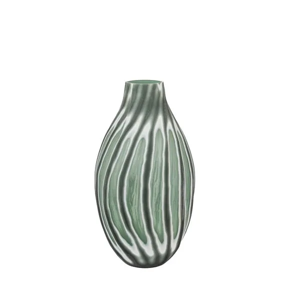 Cedar & Sage Morella Swirl Hand Carved Glass Sage Vase 1