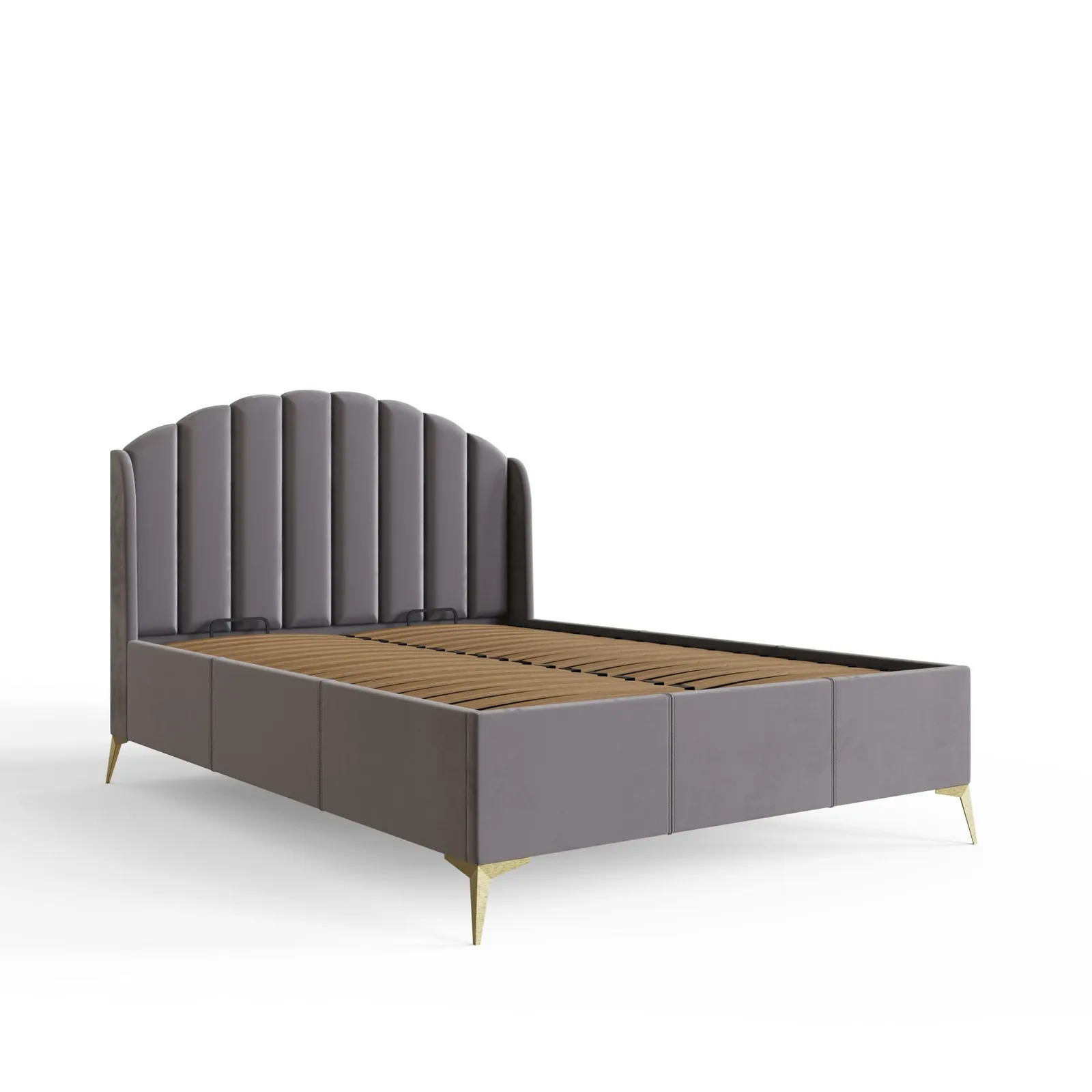GFW Pettine End Lift Ottoman Storage Bed in Grey 4