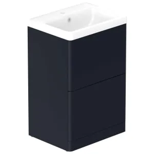 Nexa By VADO Veva Midnight Blue Freestanding Vanity Unit & Ceramic Basin - 500mm