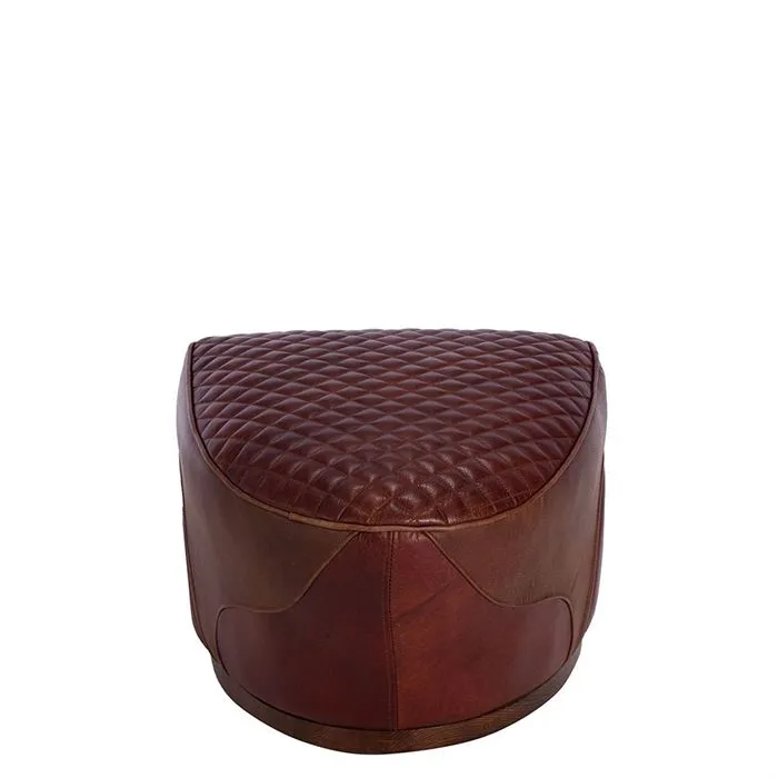 Timothy Oulton Leather Saddle Footstool
