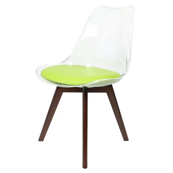 Fusion Living Soho Clear Plastic Dining Chair with Squared Legs 2