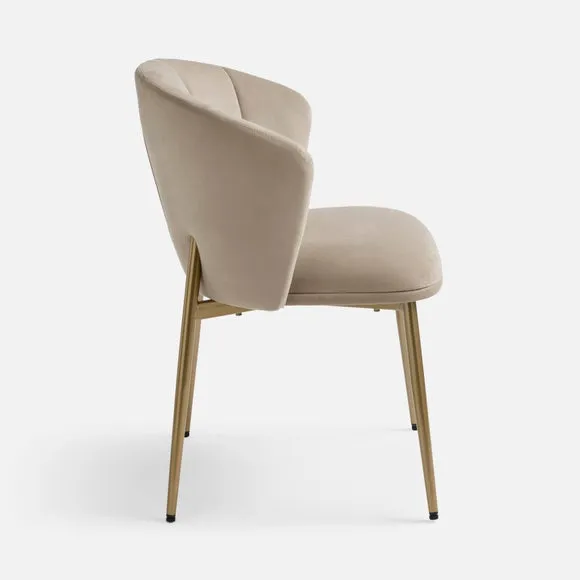 Kiley Dining Chair with Gold Legs, Velvet 6