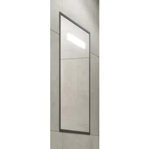 Melford Melford Anthracite Surround LED Recessed Mirror Cabinet with Integrated Shaver Socket - 700 x 500mm
