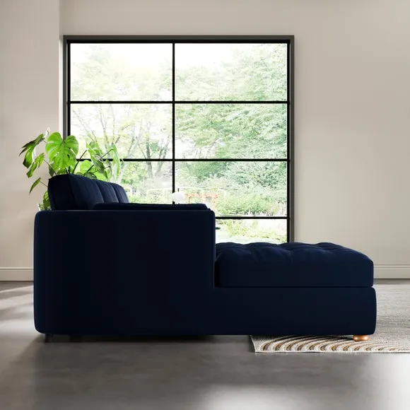 Zoe II Velvet Corner Chaise Sofa 3