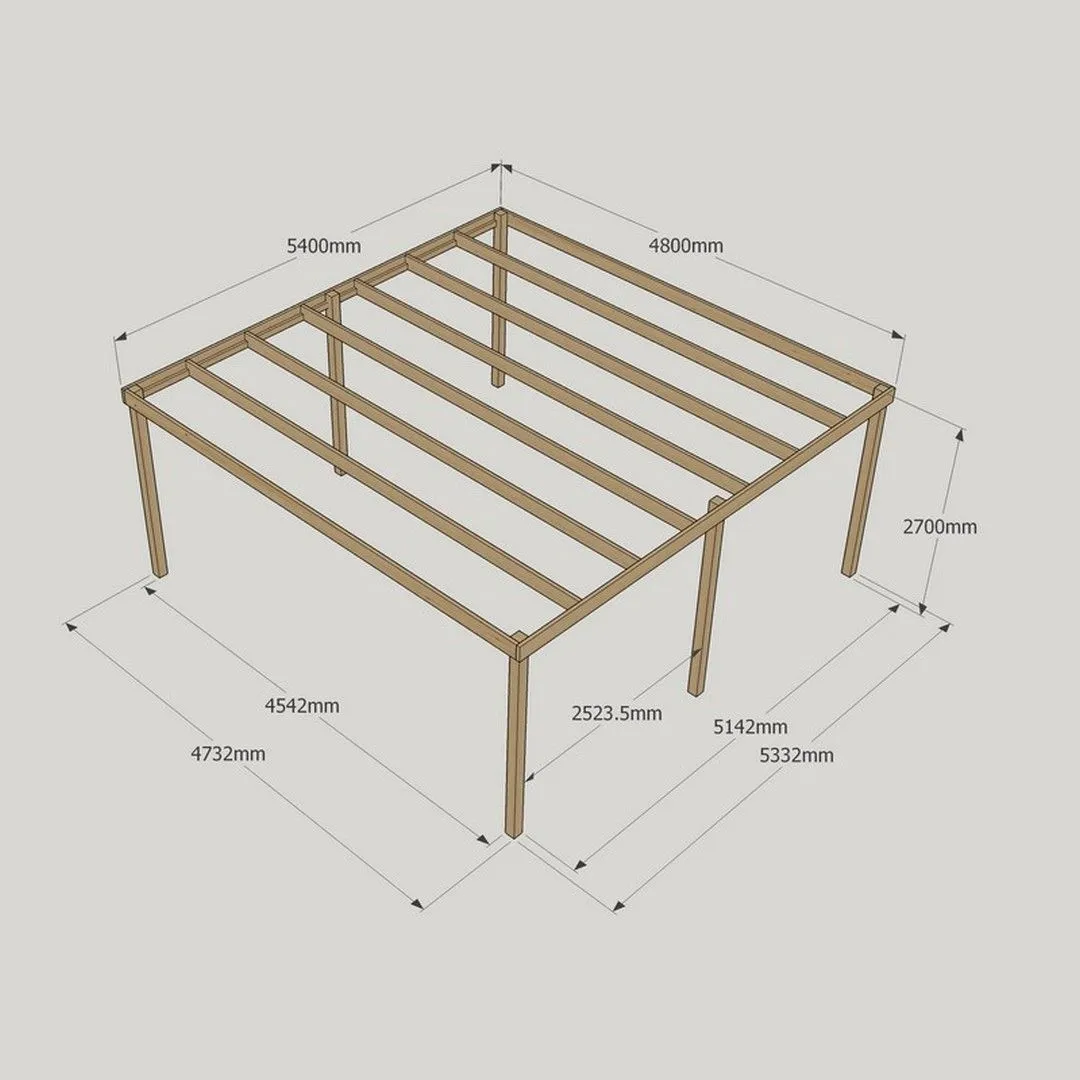 Rutland County Garden Furniture Ltd Garden Pergola 6 Posts - Wood - L480 x W540 x H270 cm - Rustic Brown 4