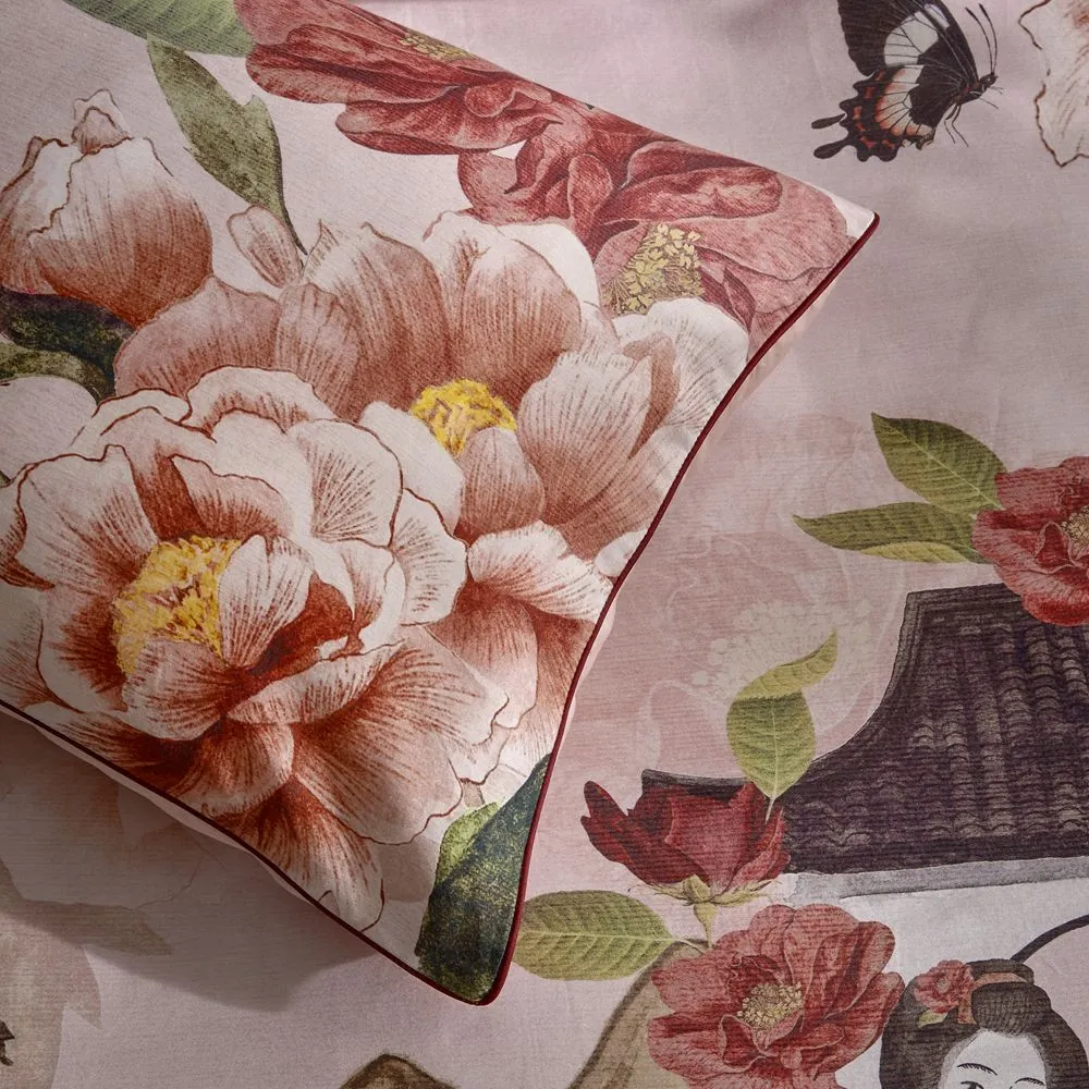 Paoletti Geisha 100% Cotton Duvet Cover Set in Pink 3