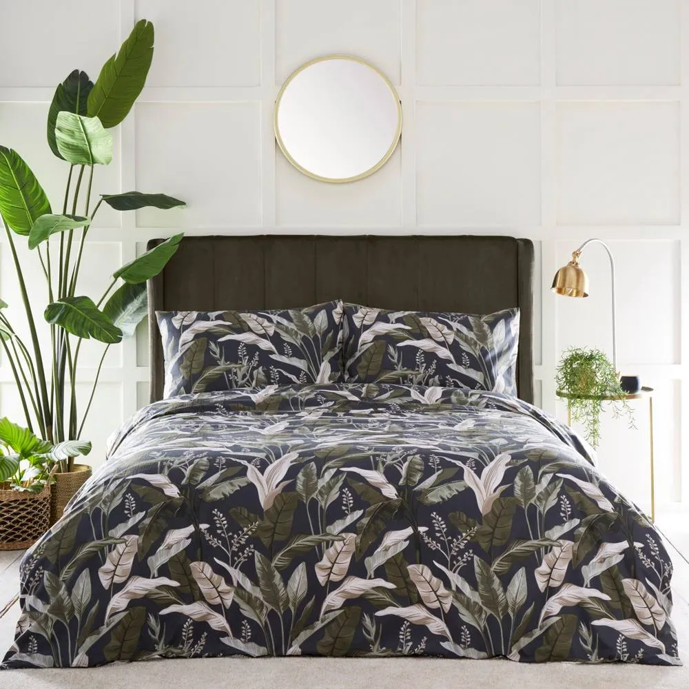 Portfolio Home Olive Botanicals Floral Duvet Cover Set With Pillow Case in Green