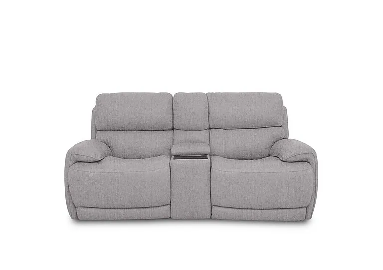 Link Fabric 2 Seater Power Recliner Sofa with Power Headrests and Cupholders - R27 Pewter
