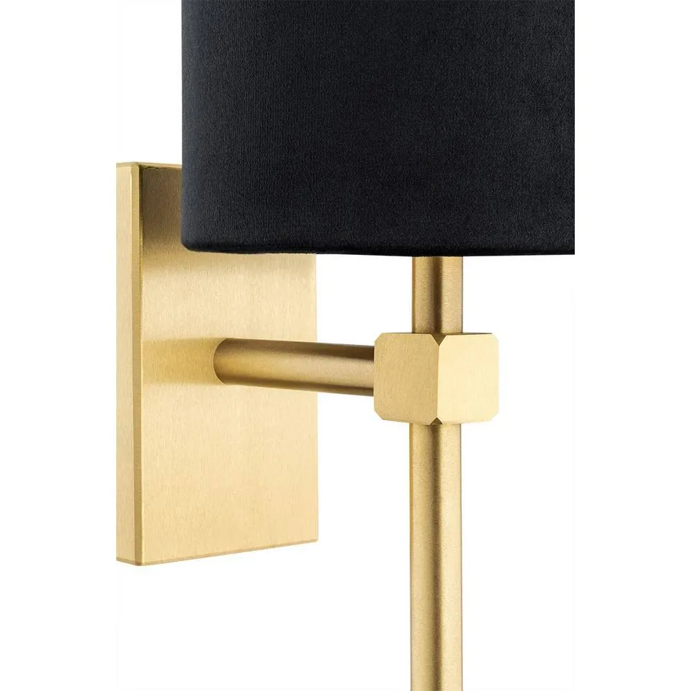Netlighting Abruzzo Wall Lamp With Shade Black Brushed Brass 3