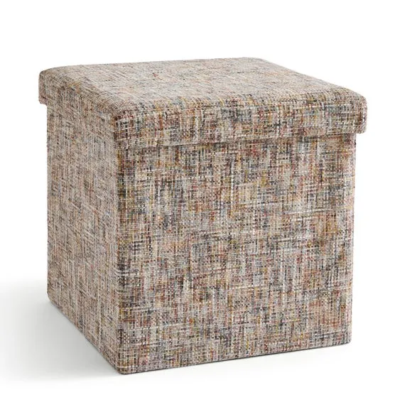 Multi Chenille Cube Ottoman 3