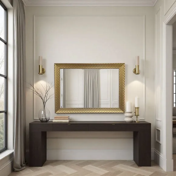 Yearn Diamont Framed Bevelled Rectangle Wall Mirror 3