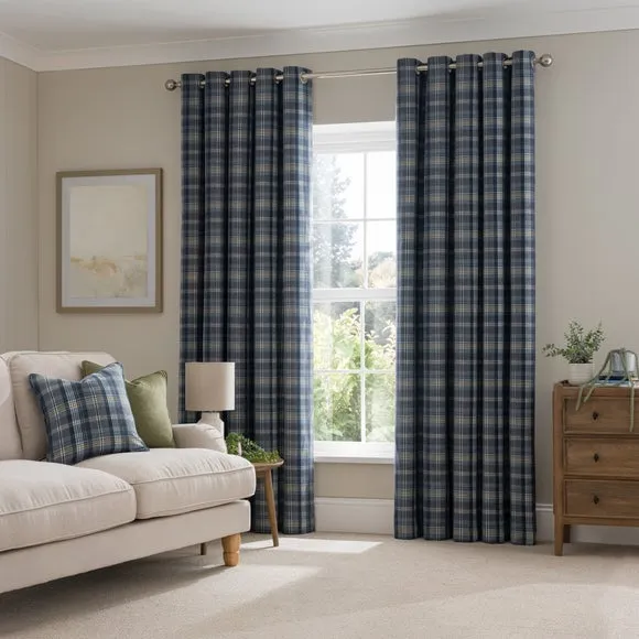 Kenmore Check Eyelet Curtains 2