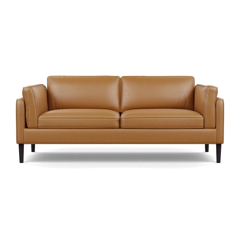 Heal's Sonno 3 Seater Daino Leather Parchment Wenge Black Feet 1