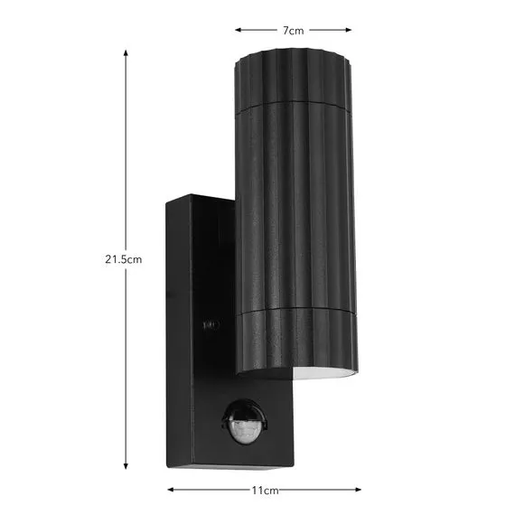 Georgi Ribbed 2 Light PIR Outdoor Wall Light 6