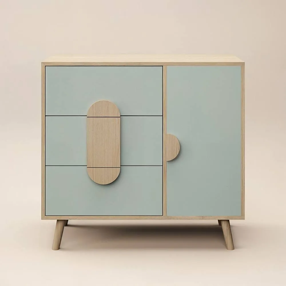 Flair Noah Chest of Drawers Oak in Green 5