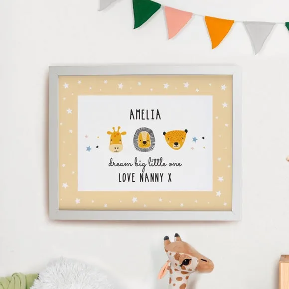 Personalised Scandi Animals Poster Frame 2