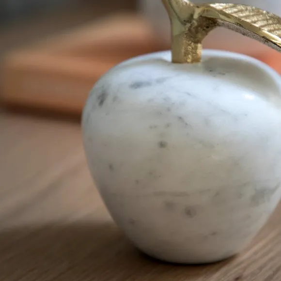Cedar & Sage Perla Marble Apple Ornament 3