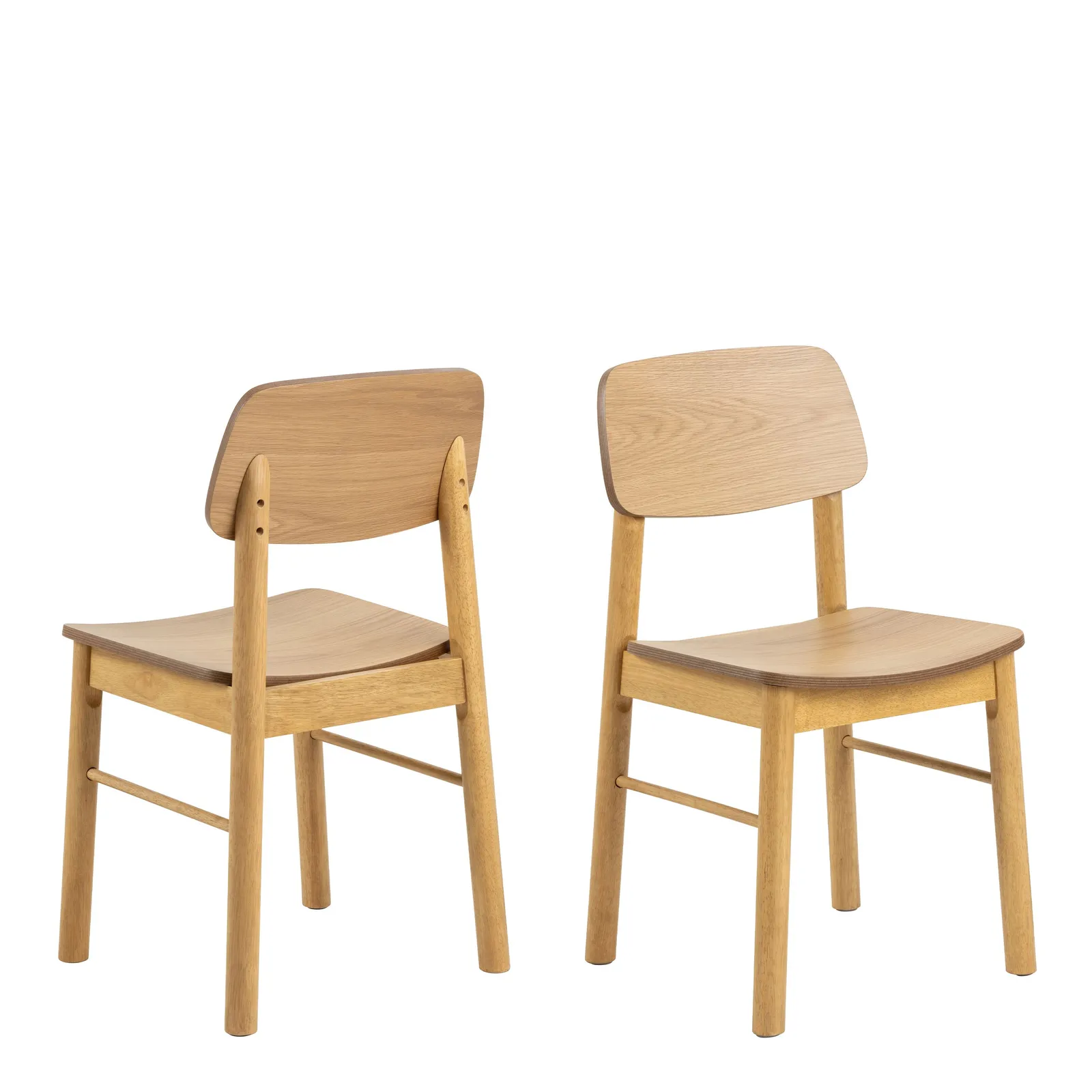 Furniture To Go Barlow Dining Chair in Matt Oak Set of 2 in Light Brown