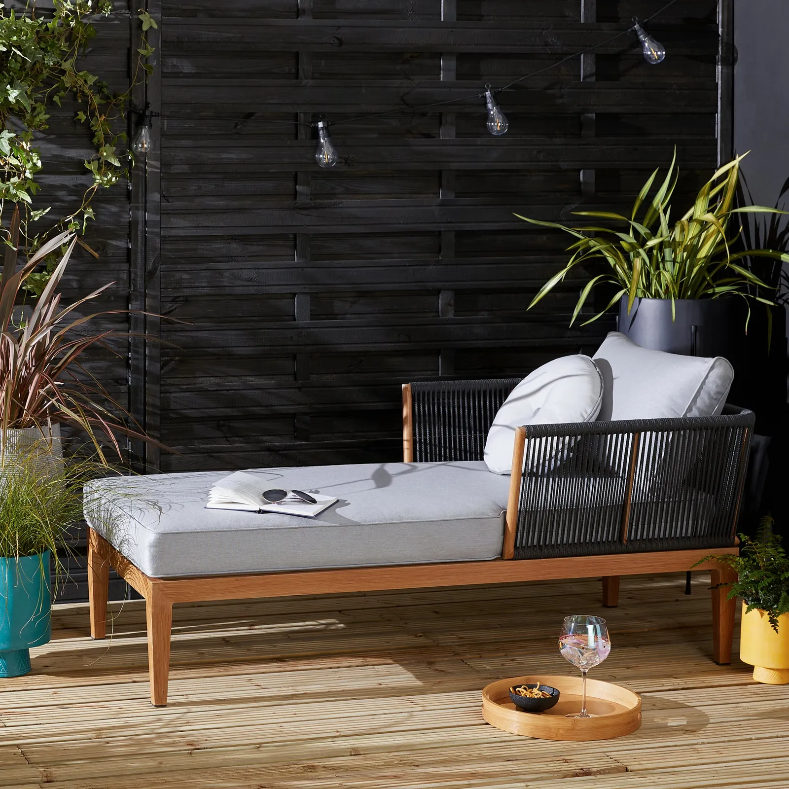 Elements Grey Rope Lounger Grey