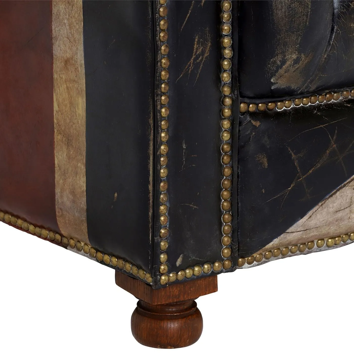 Timothy Oulton Westminster Button Chesterfield Sofa 3 Seater, Navy Leather | Barker & Stonehouse 5
