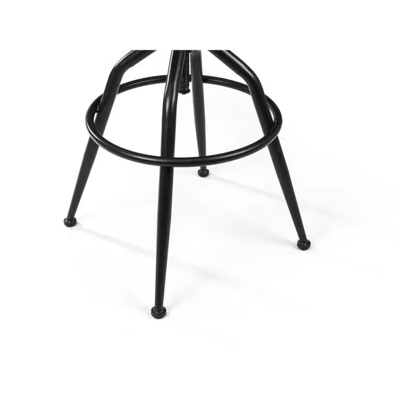 Barbican Adjustable Height Bar Stool, Brown Faux Leather 4