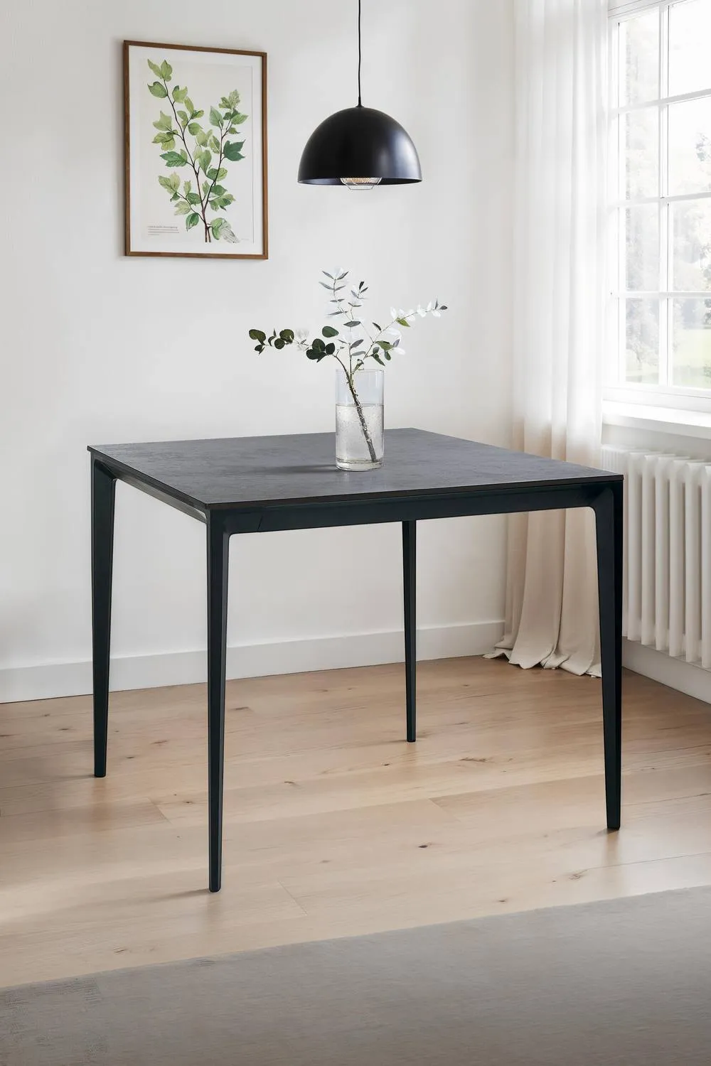 Julian Bowen Miami Square Stone Top 4 Seater Dining Table in Grey 1