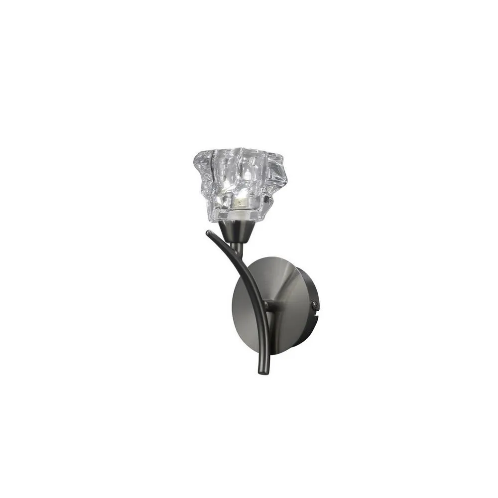 Netlighting Iku Wall Lamp Switched 1 Light G9 Satin Nickel in Grey