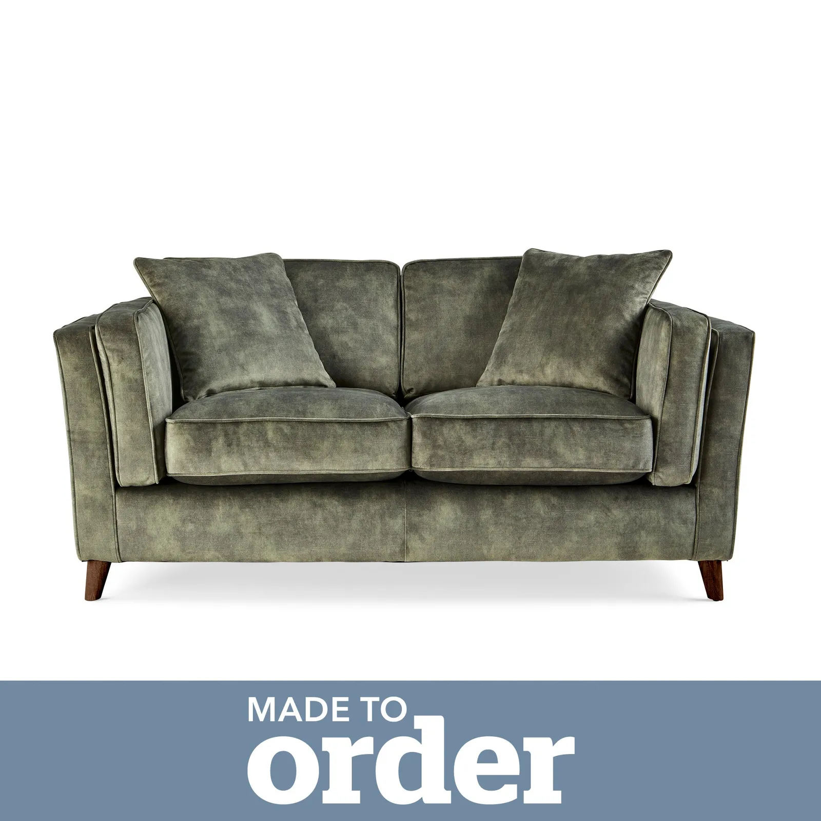 Arabella 2 Seater Sofa Slub Velvet Slub Velvet Forest Green