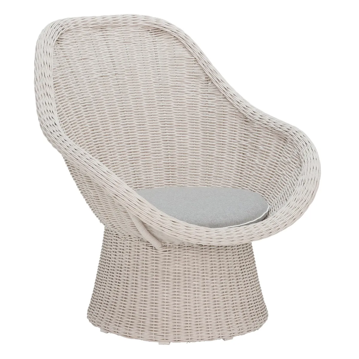 Santorini Garden Lounge Chair, Chalk and Grey Linen