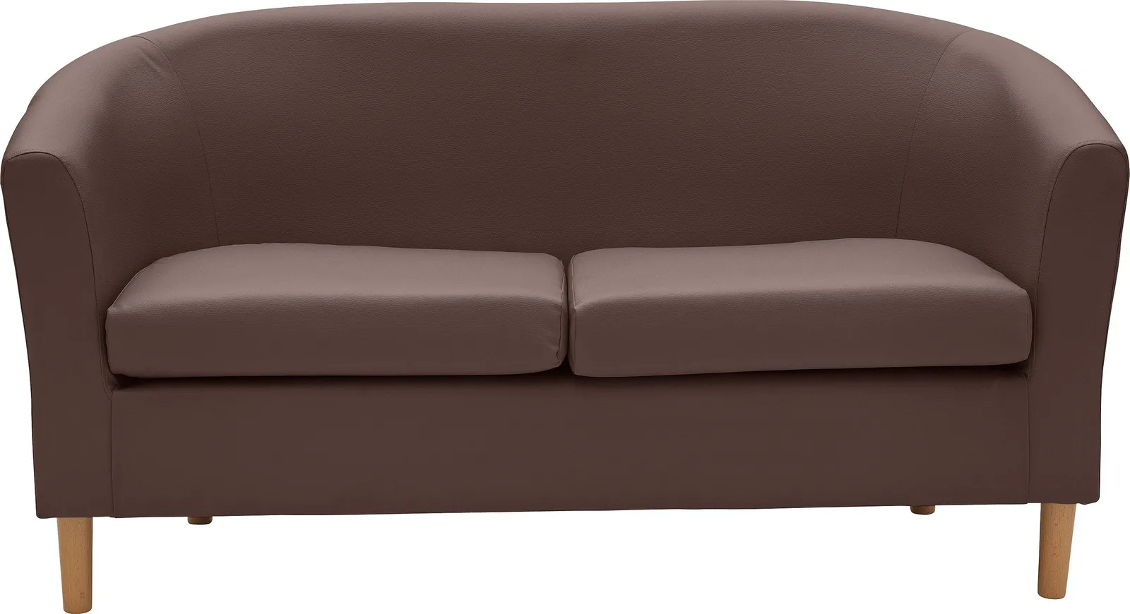 Argos Home 2 Seater Faux Leather Tub Sofa - Brown