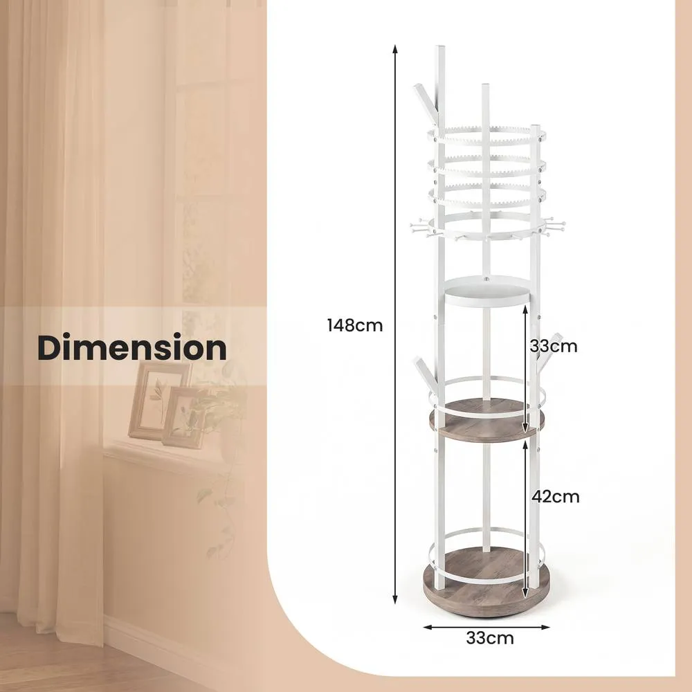 Costway Rotating Jewelry Stand Jewelry Display Tower w/Earring Necklace Holder 3