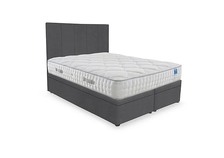 Memory Luxe Electric End Lift Ottoman Divan Set - Super King - Plush Dark Grey