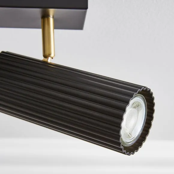 Georgi Industrial Ribbed 4 Light Adjustable Semi Flush Spotlight Bar 4