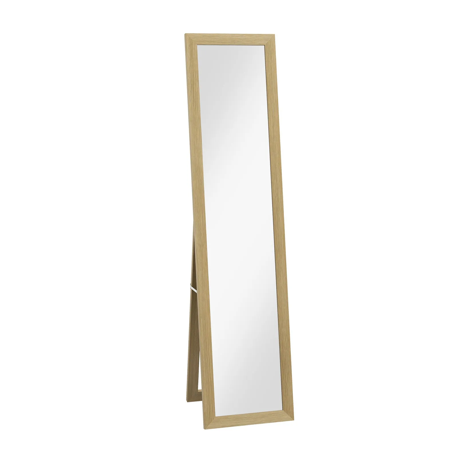 HOMCOM Full Length Mirror, Farmhouse Wall Mirror, Hanging & Freestanding in Natural 2