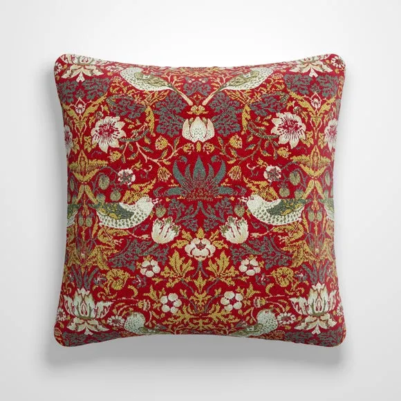 William Morris At Home Strawberry Thief Chenille Made to Order Cushion Cover 2