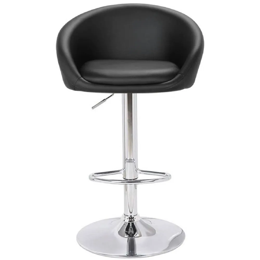 netfurniture Lunar Padded Tub Seat Kitchen Bar Stool Height Adjustable in Black 2