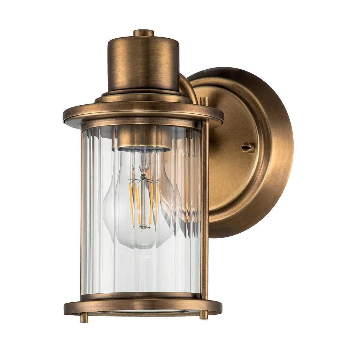 Netlighting Quoizel Riggs Wall Lamp Weathered Brass IP44 in Yellow 2