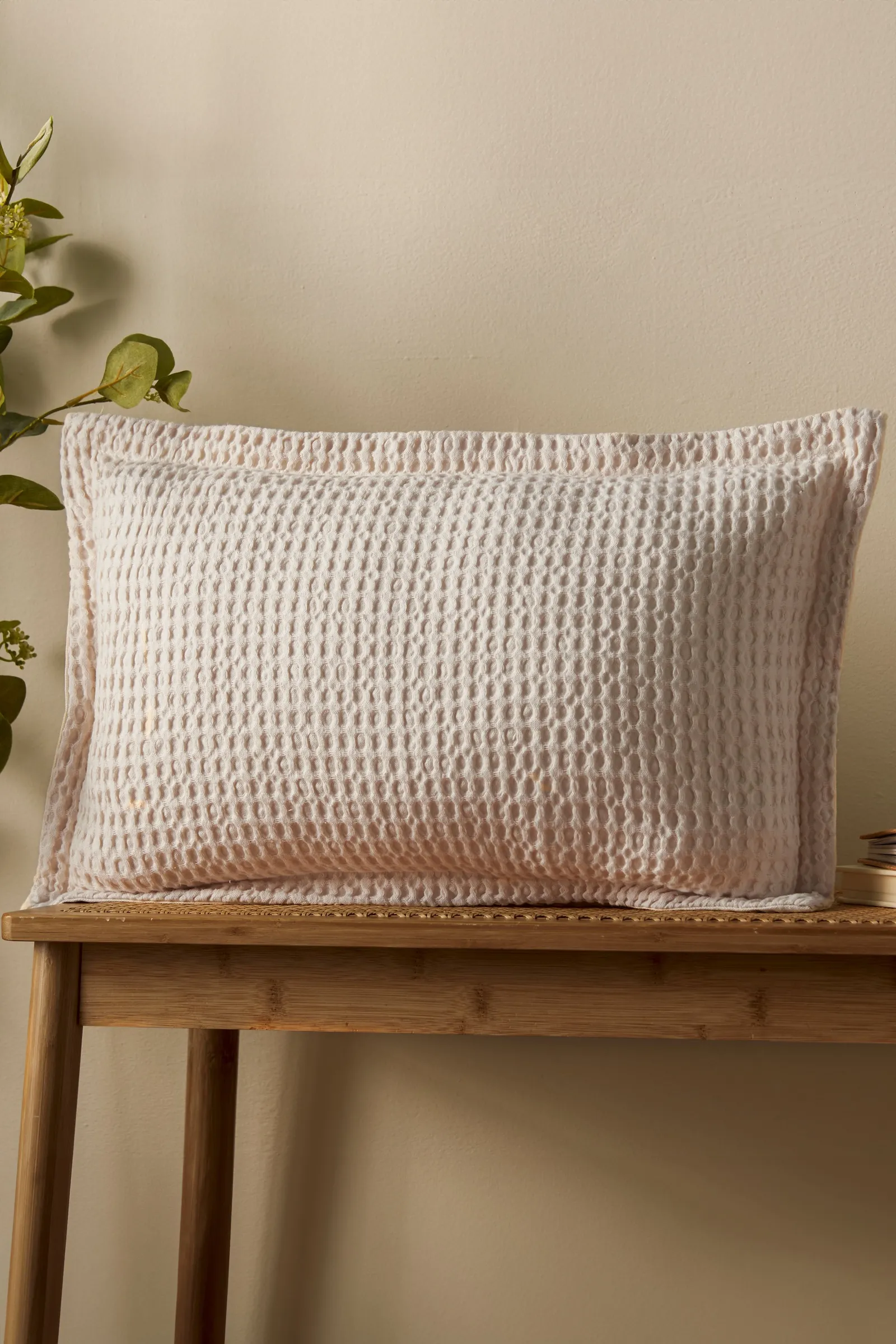 Pineapple Elephant 'Jaipur Chunky Waffle' Cotton Cushion in Natural